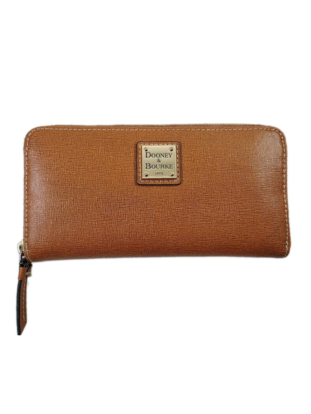 Dooney & Bourke Saffiano Leather Zip Around Wallet Large Carmel Brown